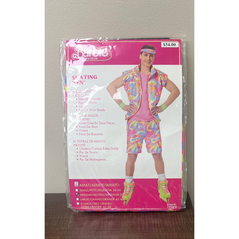 Barbie The Movie Skating Ken Costume Adult Medium 38-40 InSpirit Designs New NIP